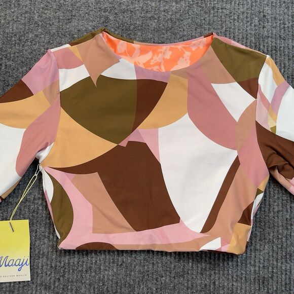 Maaji Swimwear Set Womens Medium Long Sleeve Top Bikini Bottom Reversible NEW - Picture 2 of 8